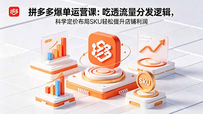 拼多多爆单运营实战课:吃透流量分发逻辑,科学定价布局SKU轻松提升店铺利润-二当家网创资源站