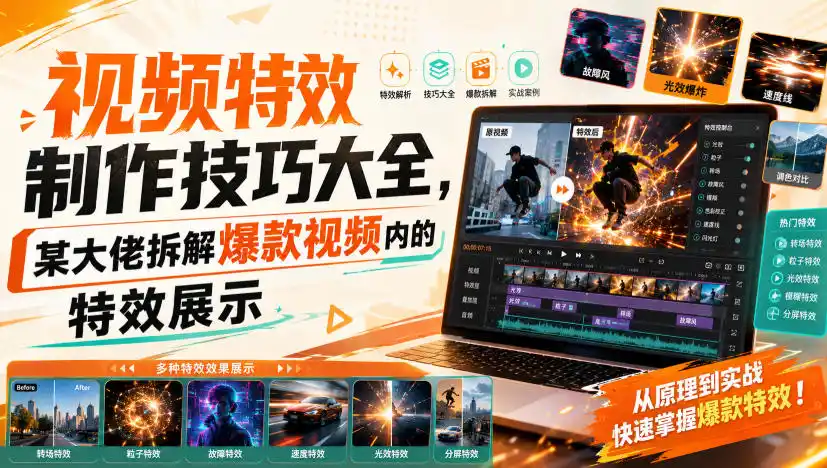 视频特效制作技巧大全，某大佬拆解爆款视频内的特效展示-二当家网创资源站