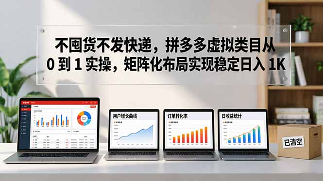 不囤货不发快递，拼多多虚拟类目从 0 到 1 实操，矩阵化布局实现稳定日入 1K-二当家网创资源站