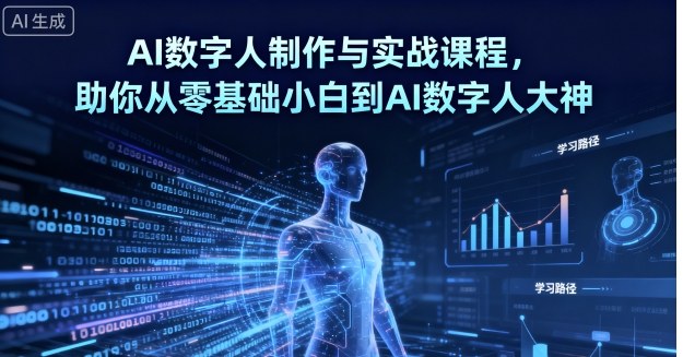 AI数字人制作与实战课程,助你从零基础小白到AI数字人大神-二当家网创资源站