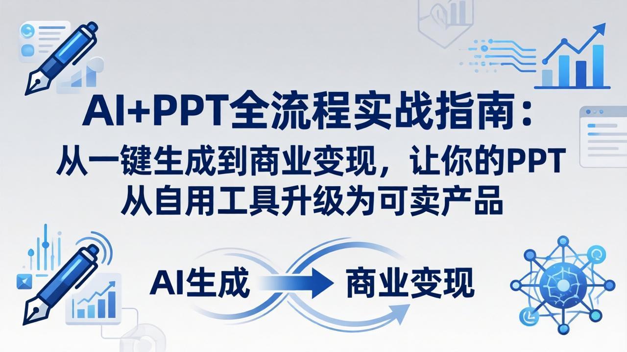 AI+PPT全流程实战指南-更新4月21：从一键生成到商业变现，让你的PPT从自用工具升级为可卖产品-二当家网创资源站