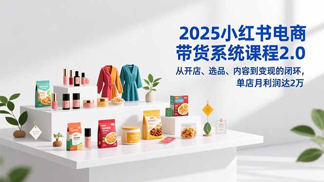 2025小红书电商带货系统课程2.0，从开店、选品、内容到变现的闭环，单店月利润达2万-二当家网创资源站