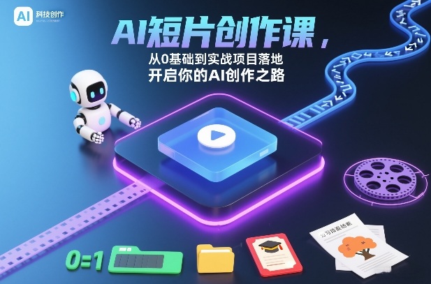 AI短片创作课，从0基础到实战项目落地，开启你的AI创作之路(更新0411)-二当家网创资源站