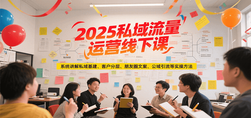 2025私域流量运营线下课，系统讲解私域基建/客户分层/朋友圈文案/公域引流等实操方法-二当家网创资源站