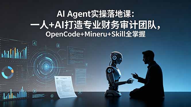 AI Agent实操落地课：一人+AI打造专业财务审计团队，OpenCode+Mineru+Skill全掌握-二当家网创资源站