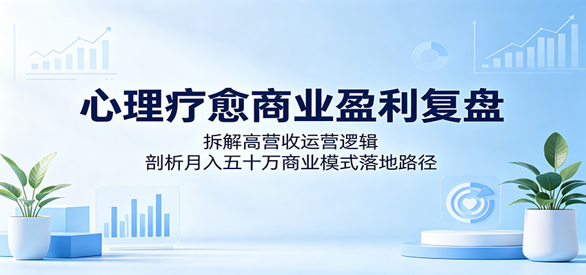 心理疗愈商业盈利复盘：拆解高营收运营逻辑，剖析月入五十万商业模式落地路径-二当家网创资源站