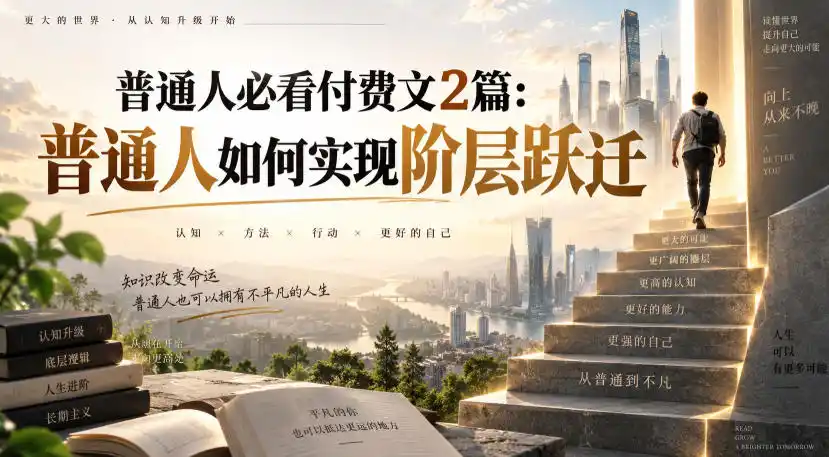 普通人必看付费文2篇:普通人如何实现阶层跃迁-二当家网创资源站
