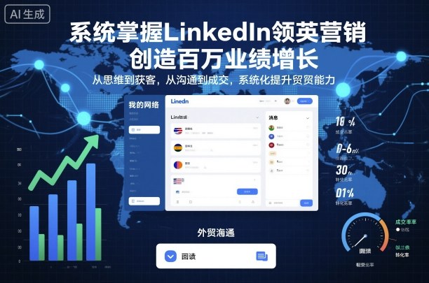 系统掌握LinkedIn领英营销，创造百万业绩增长，从思维到获客，从沟通到成交，系统化提升外贸能力-二当家网创资源站