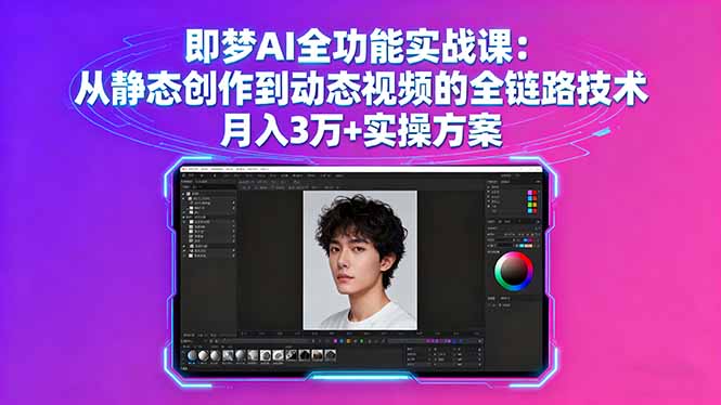 即梦AI全功能实战课：从静态创作到动态视频的全链路技术 月入3万+实操方案-二当家网创资源站