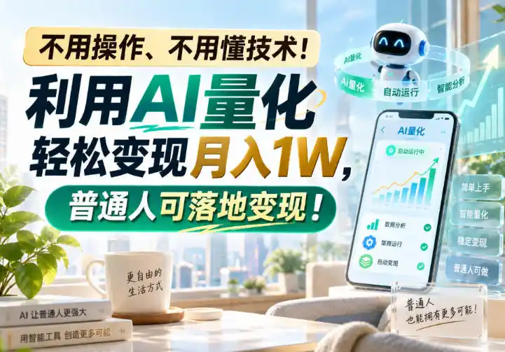 不用操作、不用懂技术!利用AI量化轻松变现月入1W,普通人可落地变现!【揭秘】-二当家网创资源站