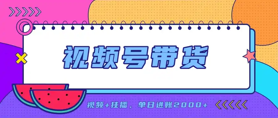 日入2000+的副业,视频号带货,一部手机改写人生篇章,无需投资-二当家网创资源站