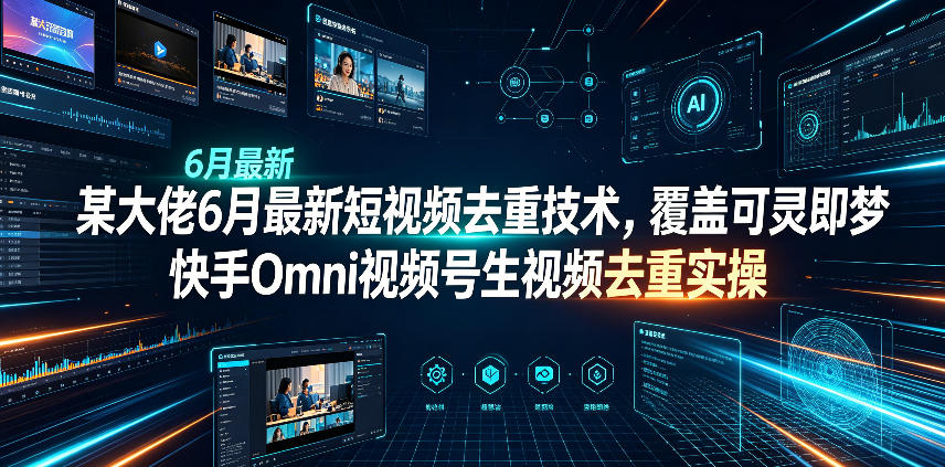 某大佬6月最新短视频去重技术，覆盖可灵即梦快手Omni视频号生视频去重实操-二当家网创资源站