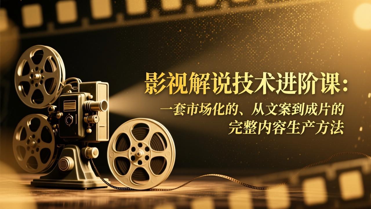 影视解说技术进阶课：一套市场化的、从文案到成片的完整内容生产方法-二当家网创资源站