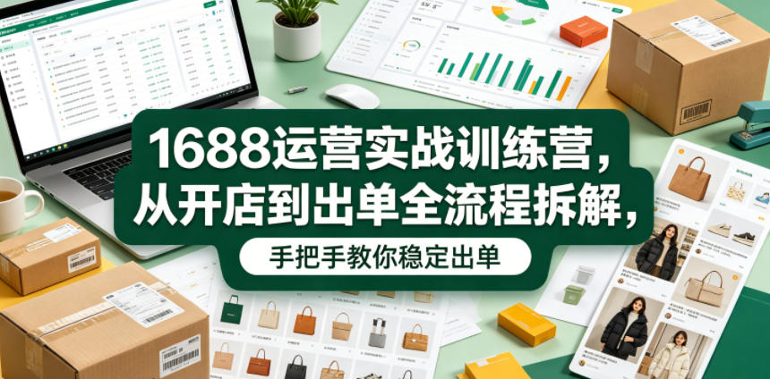 1688运营实战训练营,从开店到出单全流程拆解,手把手教你稳定出单(更新0620)-二当家网创资源站