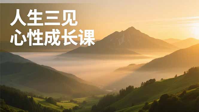 人生三见心性成长课，见天地众生自己，搞透人性安顿身心，活出清晰自我，内在富足无价-二当家网创资源站