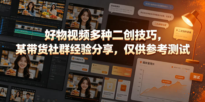 好物视频多种二创技巧，某带货社群经验分享，仅供参考测试-二当家网创资源站