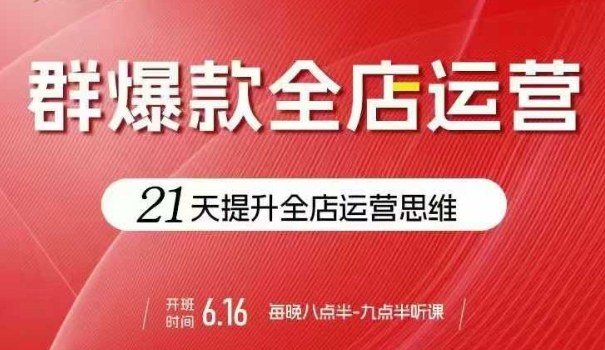 贾真电商群爆款全店运营，21天提升全店运营思维，起店、全店运营爆款不断-二当家网创资源站