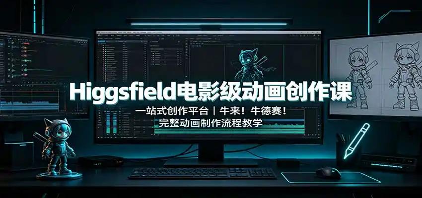 Higgsfield电影级动画创作课：一站式创作平台，牛来！牛德赛！完整动画制作流程教学-二当家网创资源站