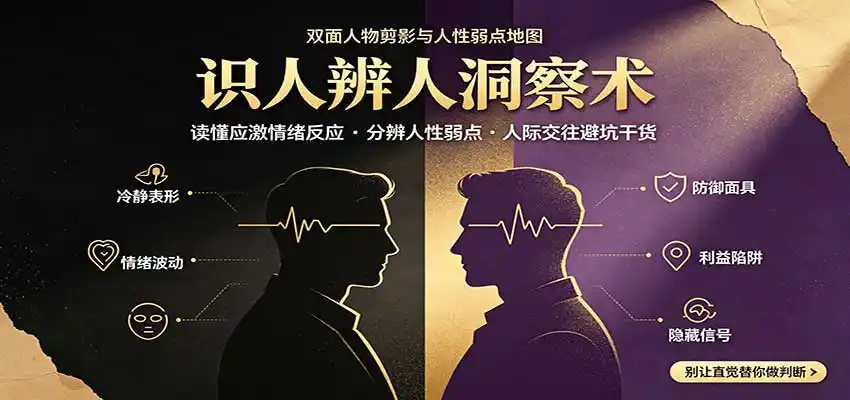 识人辨人终极心法:读懂应激情绪反应,分辨人性弱点,人际交往避坑干货-二当家网创资源站