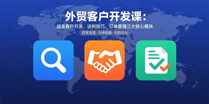 外贸客户开发课：涵盖客户开发、谈判技巧、订单管理三大核心模块-二当家网创资源站