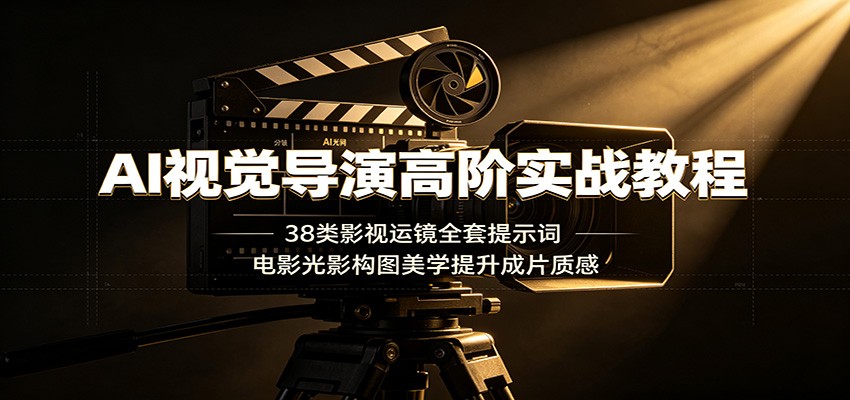 AI视觉导演高阶实战教程：38类影视运镜全套提示词，电影光影构图美学提升成片质感-二当家网创资源站