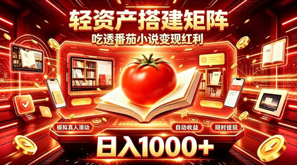 轻资产搭建矩阵，吃透番茄小说变现红利，日入1000+，支持无限矩阵放大【揭秘】-二当家网创资源站