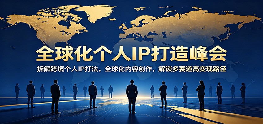 全球化个人IP打造峰会：拆解跨境个人IP打法，全球化内容创作，解锁多赛道高变现路径-二当家网创资源站