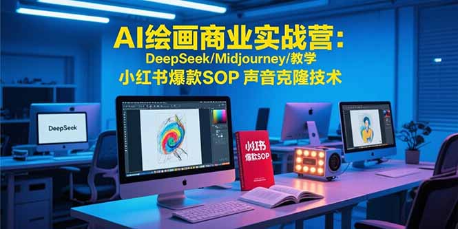 AI绘画商业实战营：DeepSeek/Midjourney/教学 小红书爆款SOP 声音克隆技术-二当家网创资源站