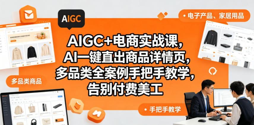 AIGC+电商实战课,AI一键直出商品详情页,多品类全案例手把手教学,告别付费美工(更新0704)-二当家网创资源站