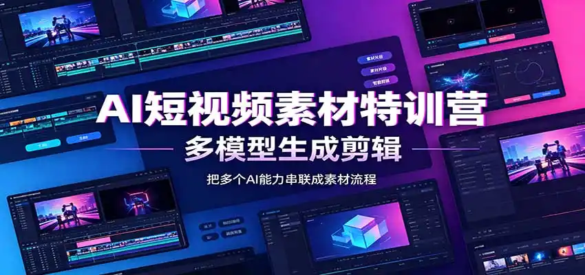 AI短视频素材特训营：Codex本地部署实操，多模型生成剪辑，爆量素材挖掘教学-二当家网创资源站