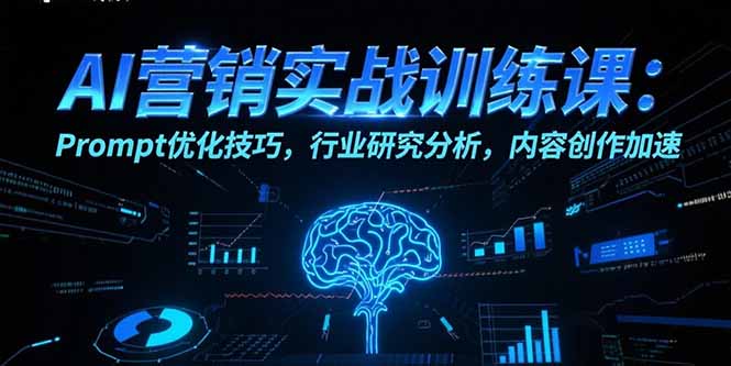 AI营销实战训练课：Prompt优化技巧，行业研究分析，内容创作加速-二当家网创资源站