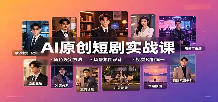AI原创短剧实战课:从零搭建短剧创作全流程,批量产出可上线剧本-二当家网创资源站