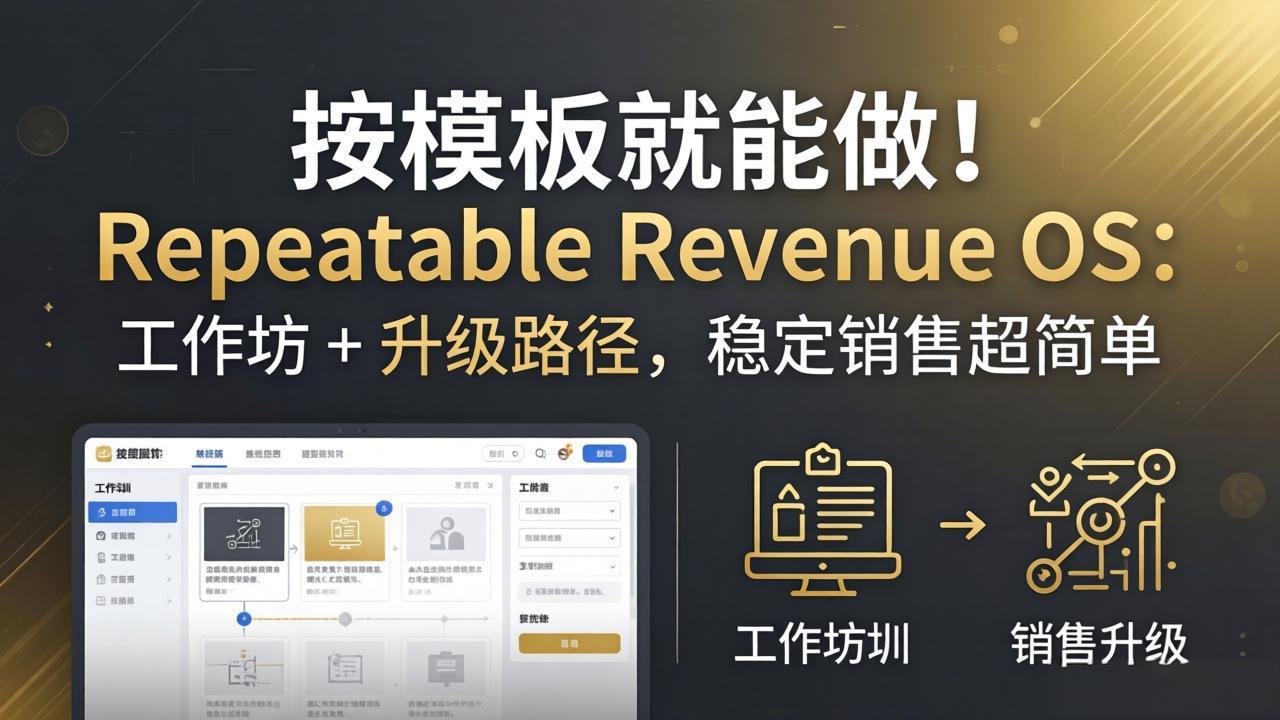 按模板就能做！Repeatable Revenue OS：工作坊 + 升级路径，稳定销售超简单-二当家网创资源站