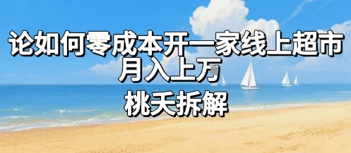 论如何零成本开一家线上超市，月入上W-二当家网创资源站
