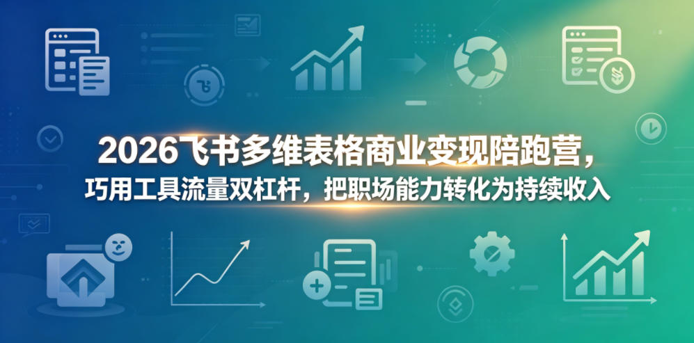 2026飞书多维表格商业变现陪跑营，巧用工具流量双杠杆，把职场能力转化为持续收入-二当家网创资源站