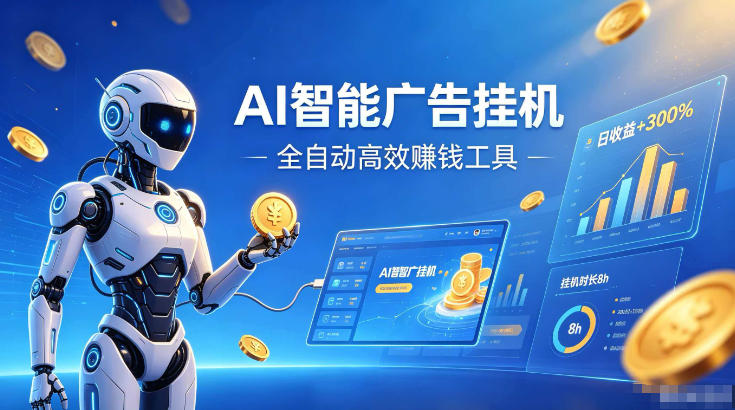 AI智能广告挂G,在家自动賺收益,全程无需人工操作、不用直播、不用拉人【揭秘】-二当家网创资源站