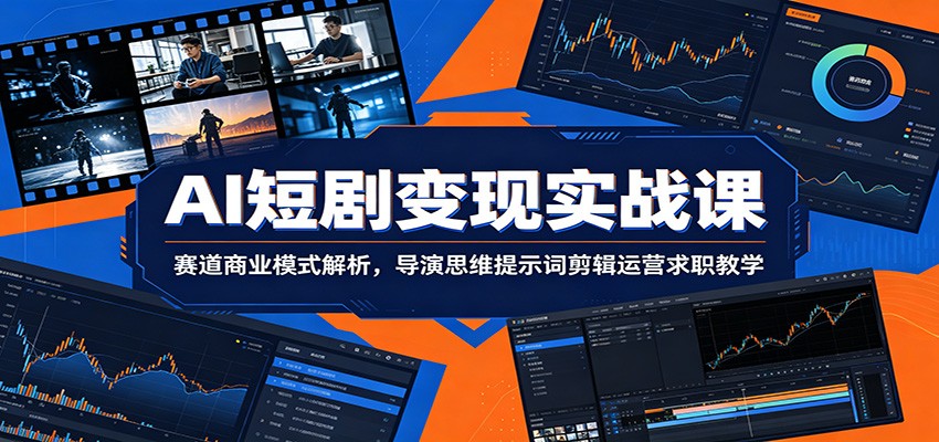 AI短剧变现实战课：赛道商业模式解析，导演思维提示词剪辑运营求职教学-二当家网创资源站