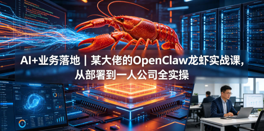 AI+业务落地｜某大佬的OpenClaw小龙虾实战课，从部署到一人公司全实操-二当家网创资源站