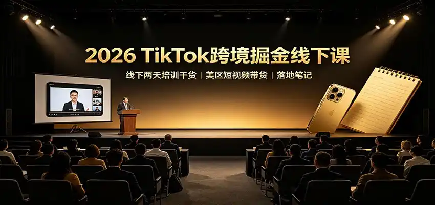 2026 TikTok跨境掘金线下课：线下两天培训干货，美区短视频带货落地笔记-二当家网创资源站