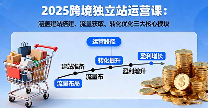 2025跨境独立站运营课：涵盖建站搭建、流量获取、转化优化三大核心模块-二当家网创资源站
