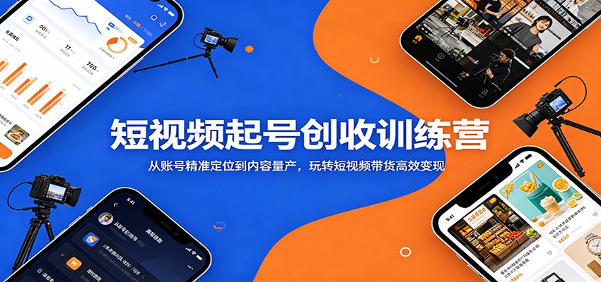 短视频起号创收训练营：从账号精准定位到内容量产，玩转短视频带货高效变现-二当家网创资源站