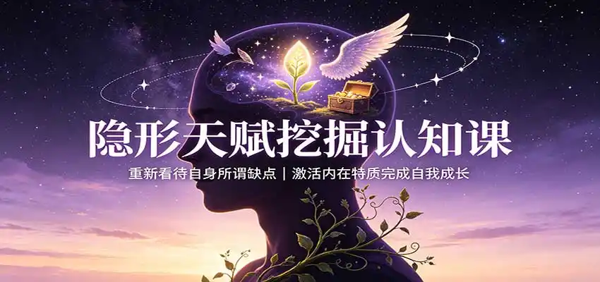隐形天赋挖掘认知课：重新看待自身所谓缺点，激活内在特质完成自我成长-二当家网创资源站