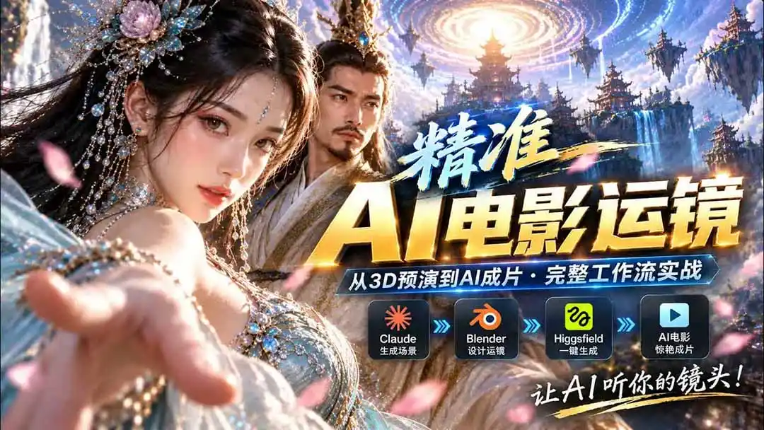AI视频终于能精准运镜了!Claude + Blender + Higgsfield 免费插件实测-二当家网创资源站