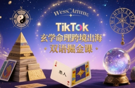 TikTok玄学命理跨境出海双语掘金课，手把手教你用命理知识精准直击海外用户痛点-二当家网创资源站