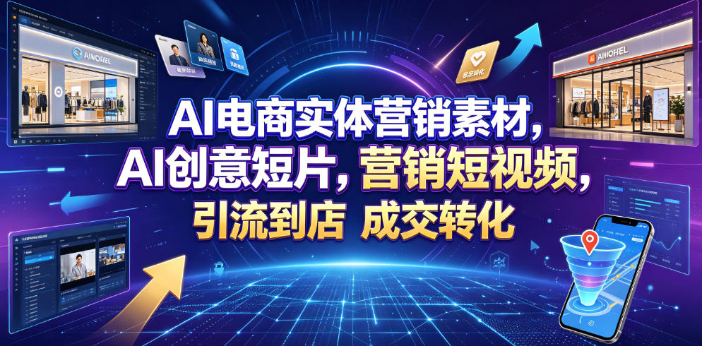 AI电商实体营销素材，AI创意短片，高效打造营销短视频，轻松引流到店，稳定提升门店客流与成交转化-二当家网创资源站