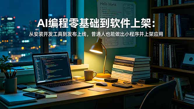 AI编程零基础到软件上架：从安装开发工具到发布上线，普通人也能做出小程序并上架应用商店-二当家网创资源站