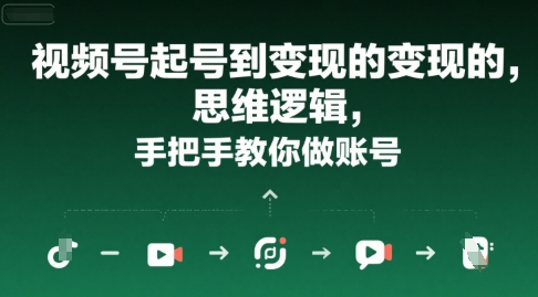 视频号起号到变现的思维逻辑，手把手教你做账号-二当家网创资源站