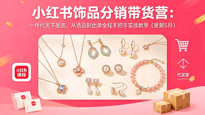 小红书饰品分销带货营：一件代发不囤货，从选品到出单全程手把手实战教学(更新5月-二当家网创资源站