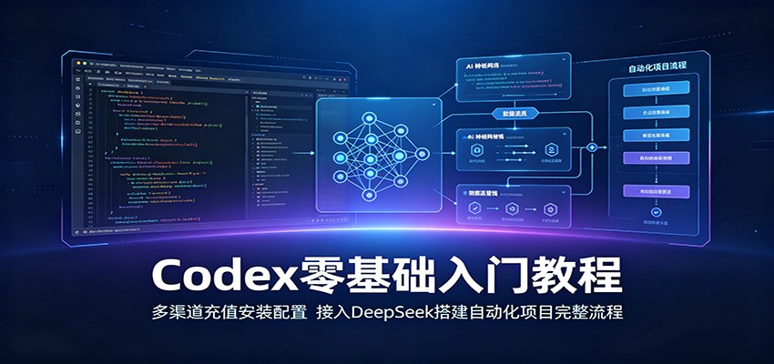 Codex零基础入门教程:多渠道充值安装配置,接入DeepSeek搭建自动化项目完整流程-二当家网创资源站