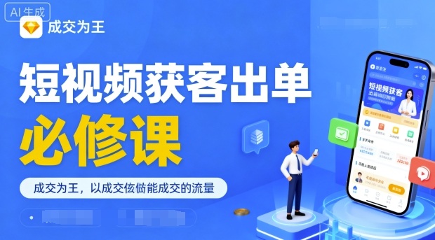 短视频获客出单必修课,成交为王,以成交为导向,直接做能成交的流量-二当家网创资源站